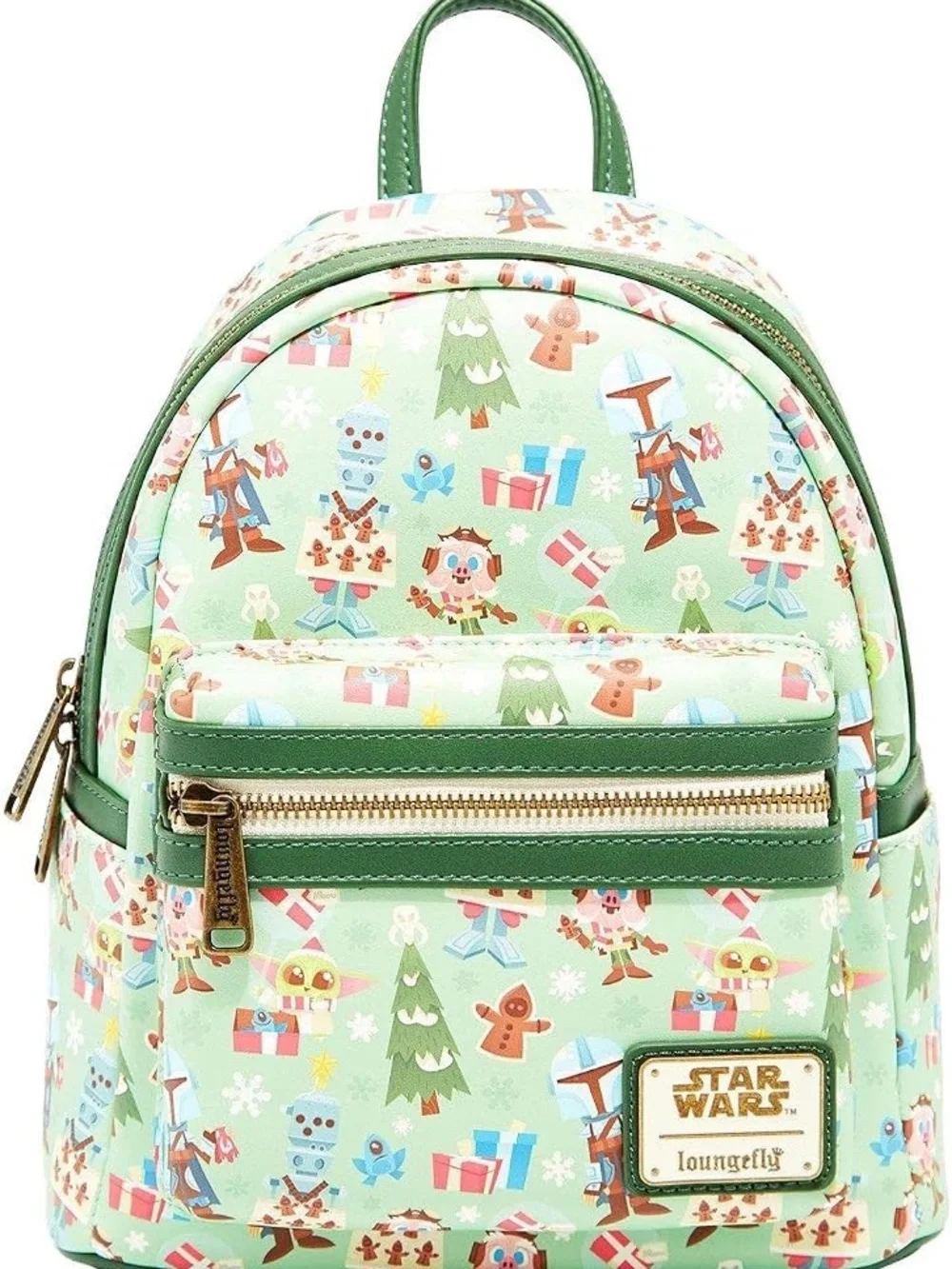 NWT Loungefly Star Wars Backpack - Green and Brown Christmas